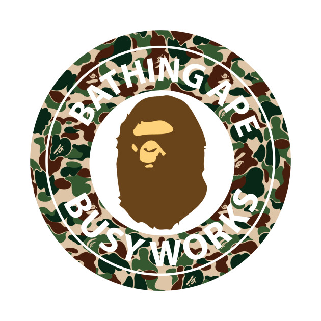 bape bathing ape camo circle logo, bape, t, shirt