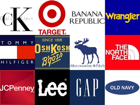 American clothing brands Logos