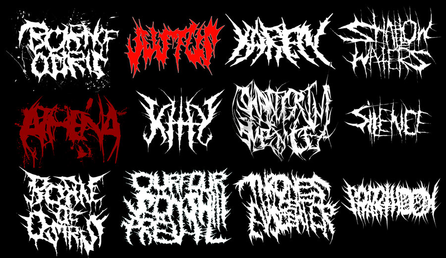 Шрифт металл групп. Дэткор. Надписи в стиле дэткор. Дэткор логотипы. Блэк метал надпись в стиле.