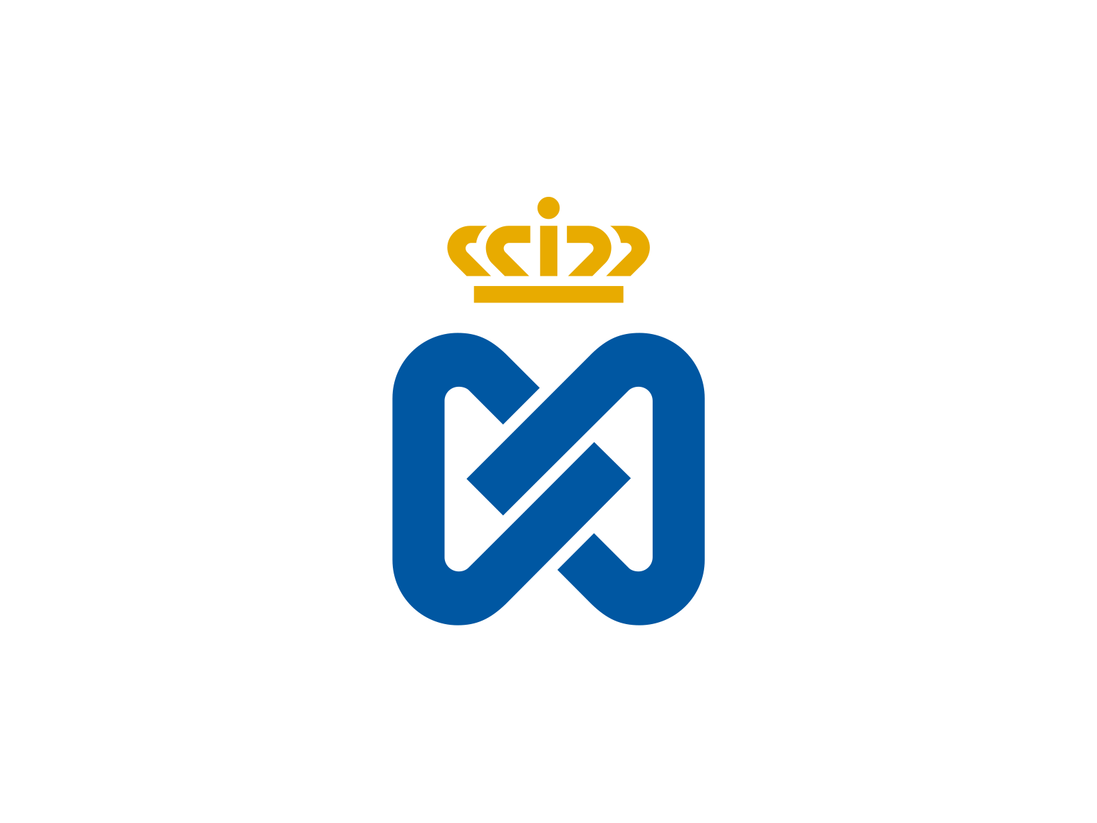 Blue and yellow logo brand