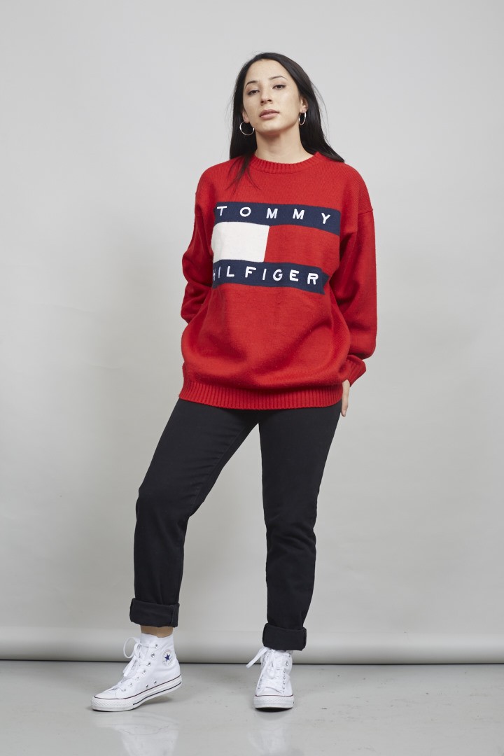 red tommy jumper