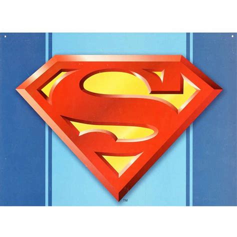 Superman Man of Steel Logo Shield Metal Tin Sign 