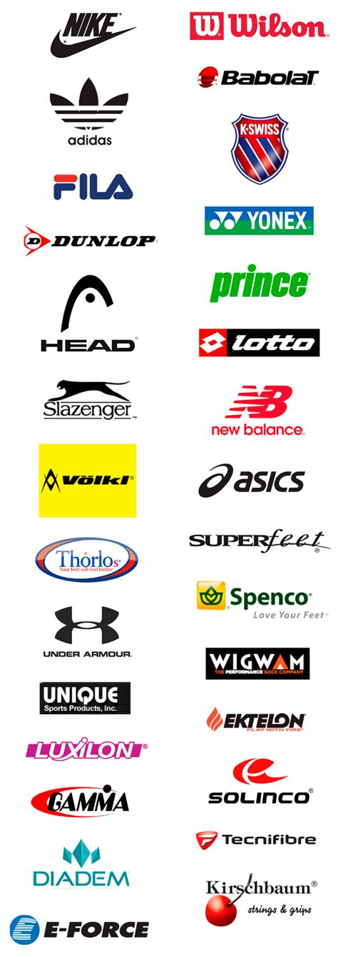Tennis Clothing Brand Logos