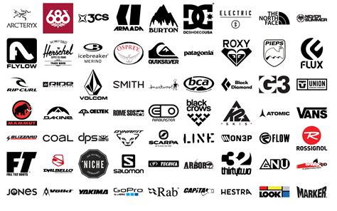 Ski apparel brands Logos
