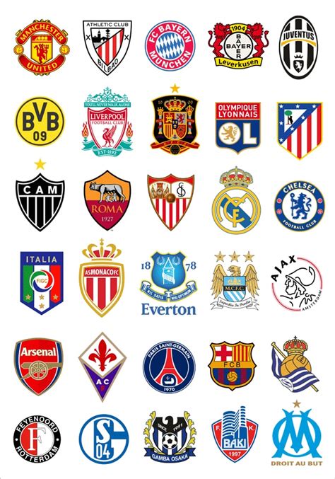 European soccer club Logos