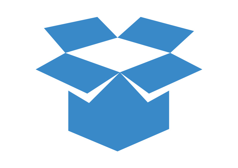 Blue open box Logos