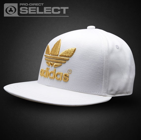 white and gold adidas hat