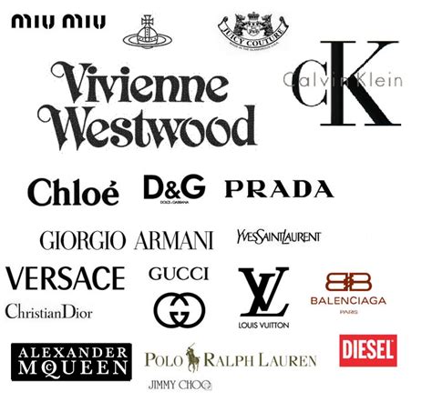 Famous fashion label Logos