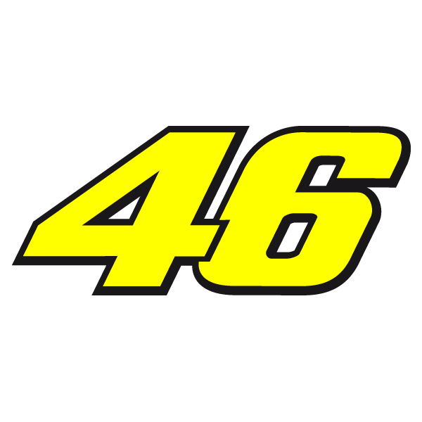 Valentino Rossi Number : 46 number Valentino Rossi racing sticker in ...