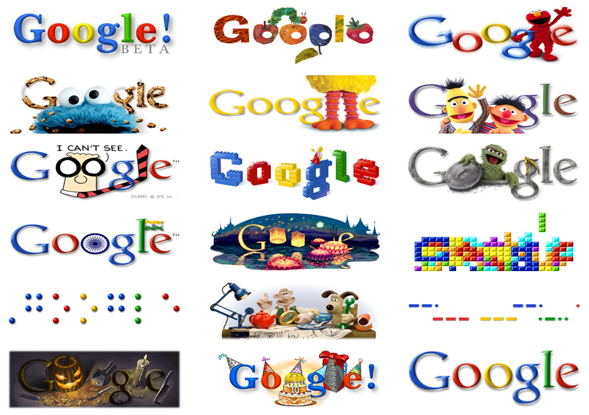 Тематический рисунок google. Логотипы гугл тематические. Гугл праздничные логотипы. Первый логотип гугл.
