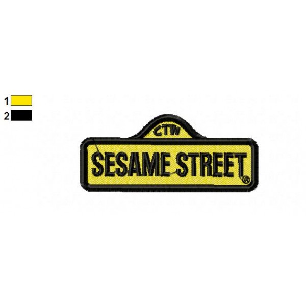 Sesame Street Logo Embroidery Design. 