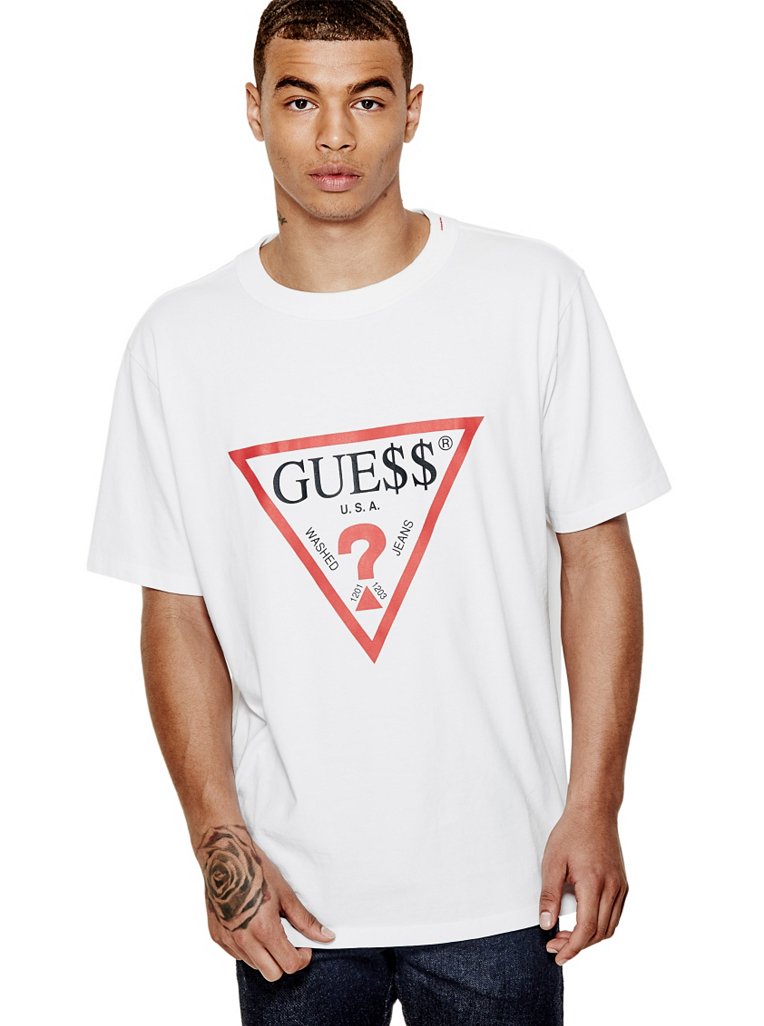 GUESS Logo For 2016 Mens Printed Long Sleeve tops t shirts