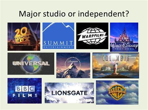 Major movie studios Logos