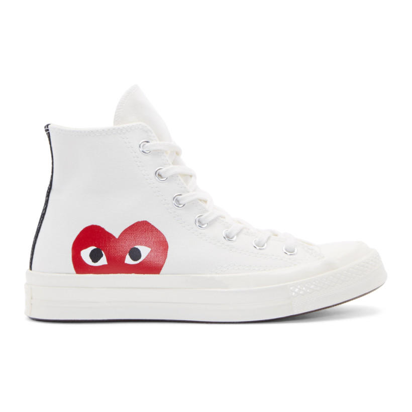 white converse high tops with heart