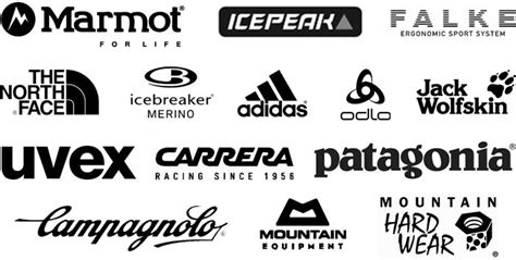 Outdoor apparel brands Logos