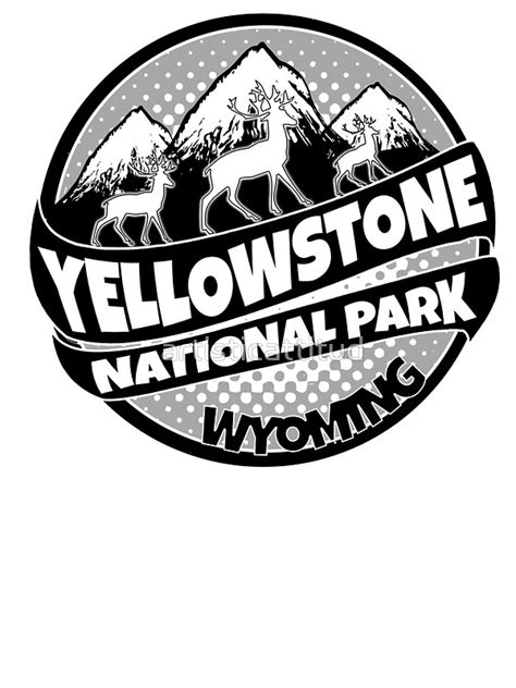 "Yellowstone National Park Wyoming black logo" Stickers by. helpf...