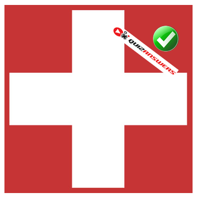 White Cross Red Background Logos