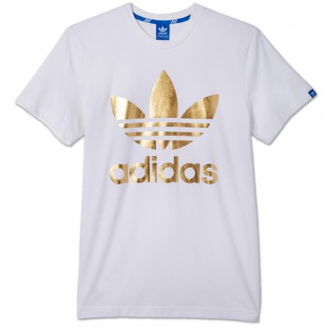 Adidas shirt gold Logos