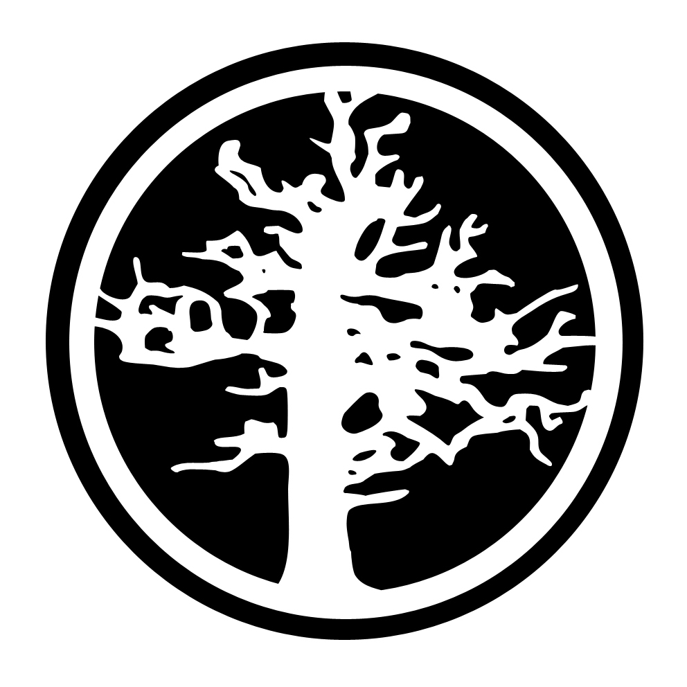 Black tree  in circle Logos 