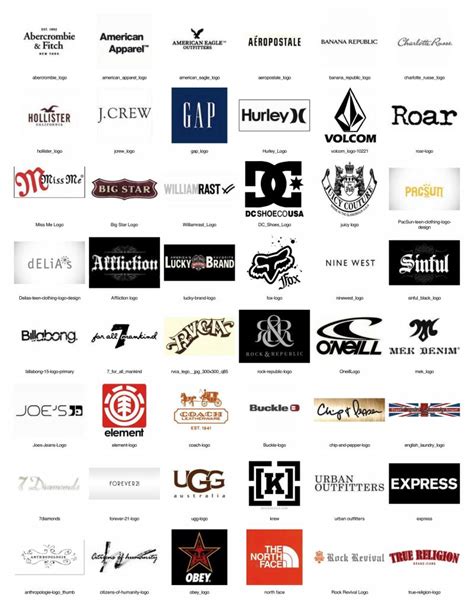 Name Brand Shirt Logos