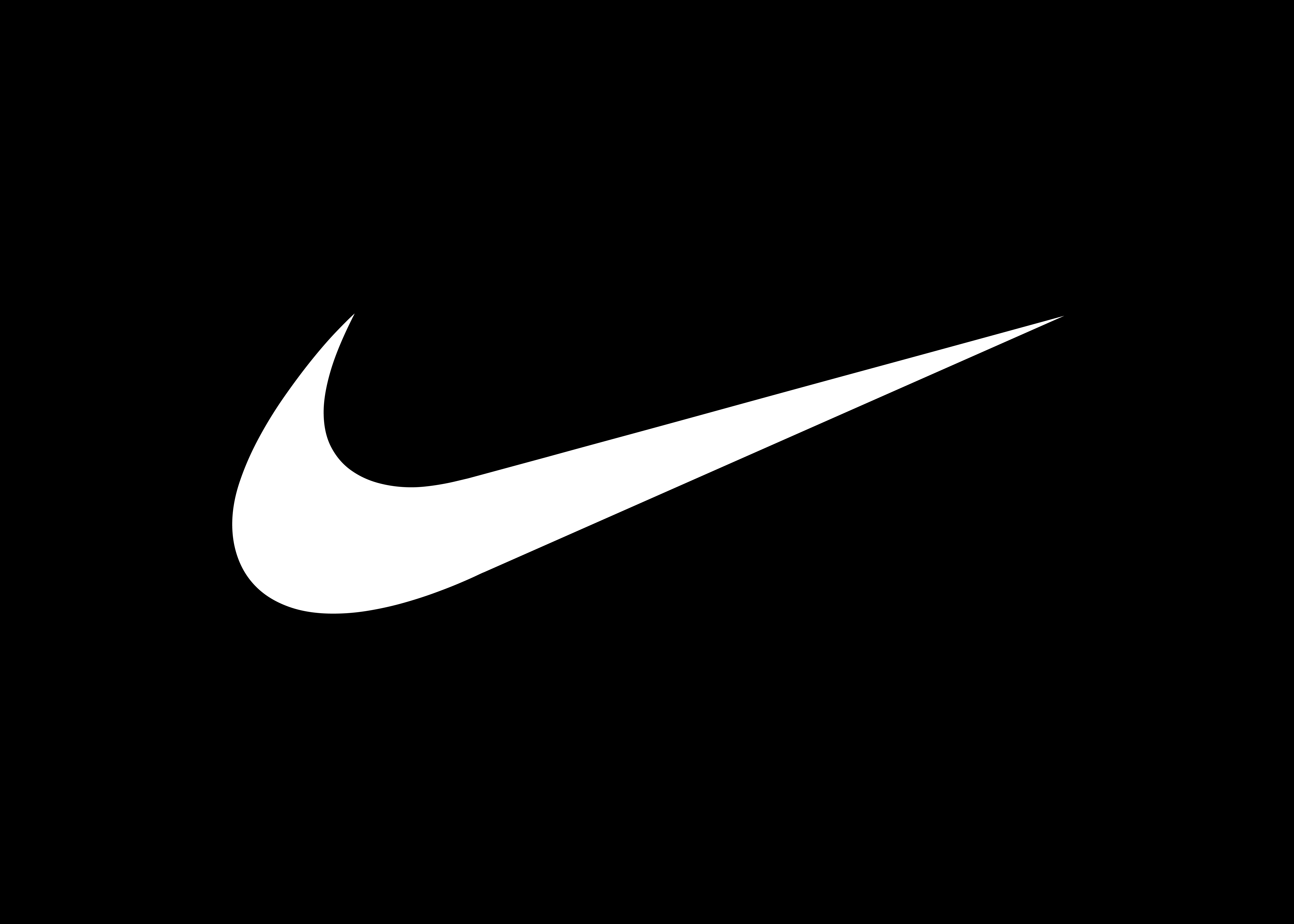 black and white nike sign
