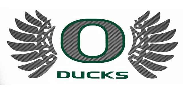 Chrome/Yellow Oregon Ducks Wings Logo Decal 6" x 3.5" 