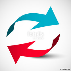 Blue and red arrow Logos